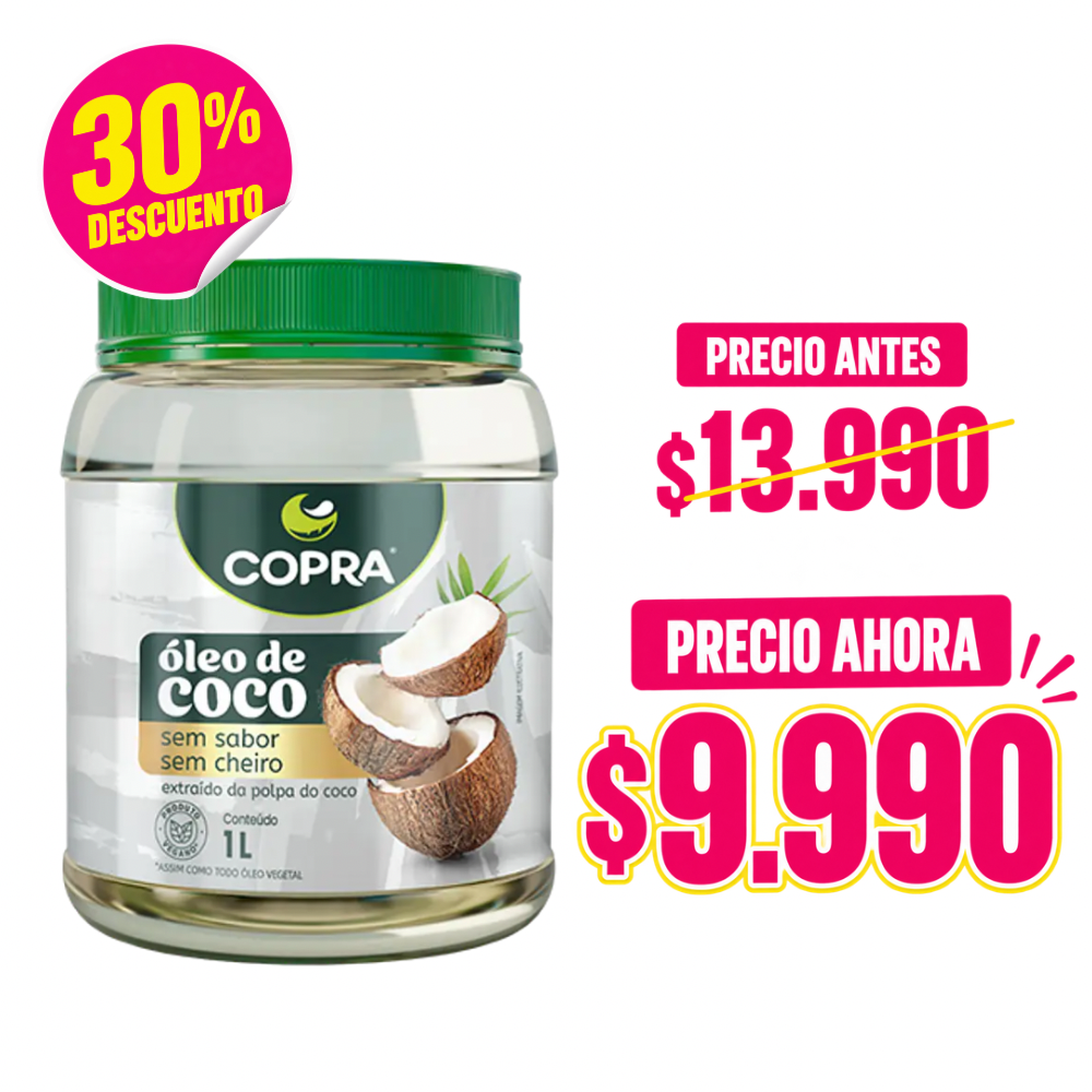 ACEITE DE COCO SIN SABOR NI OLOR 1 LITRO COPRA
