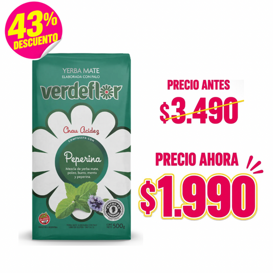 YERBA MATE PEPERINA 500 GR VERDEFLOR