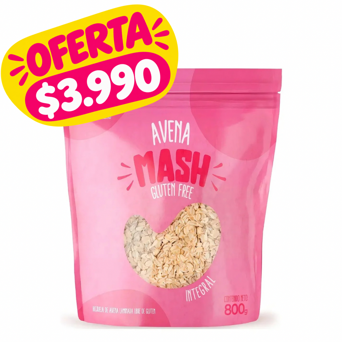 AVENA INTEGRAL SIN GLUTEN 800GR MASH