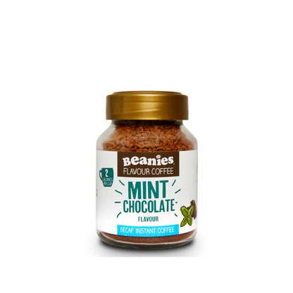 CAFÉ INSTANTANEO DESCAFEINADO MENTA CHOCOLATE BEANIES 50GR