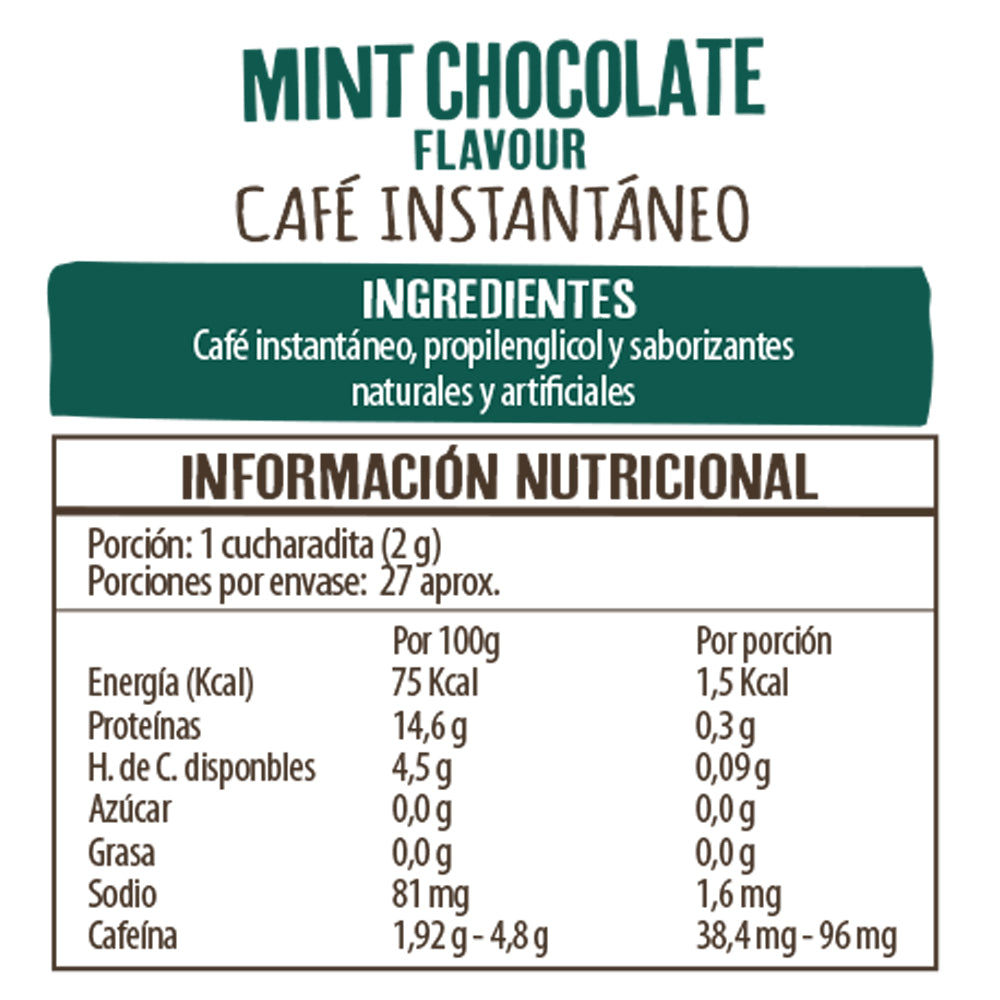 CAFÉ INSTANTANEO MENTA CHOCOLATE BEANIES 50GR