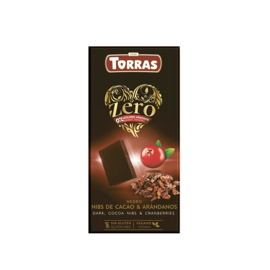 CHOCOLATE 52% NIBS DE CACAO Y ARANDANOS TORRAS 100GR