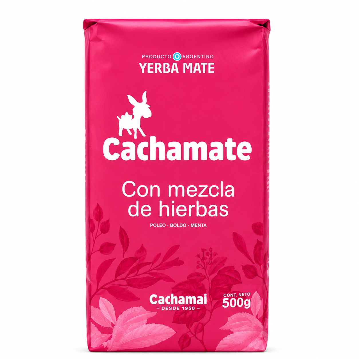 YERBAMATE CACHAMATE CON MEZCLA DE HIERBAS ROSA 500GR