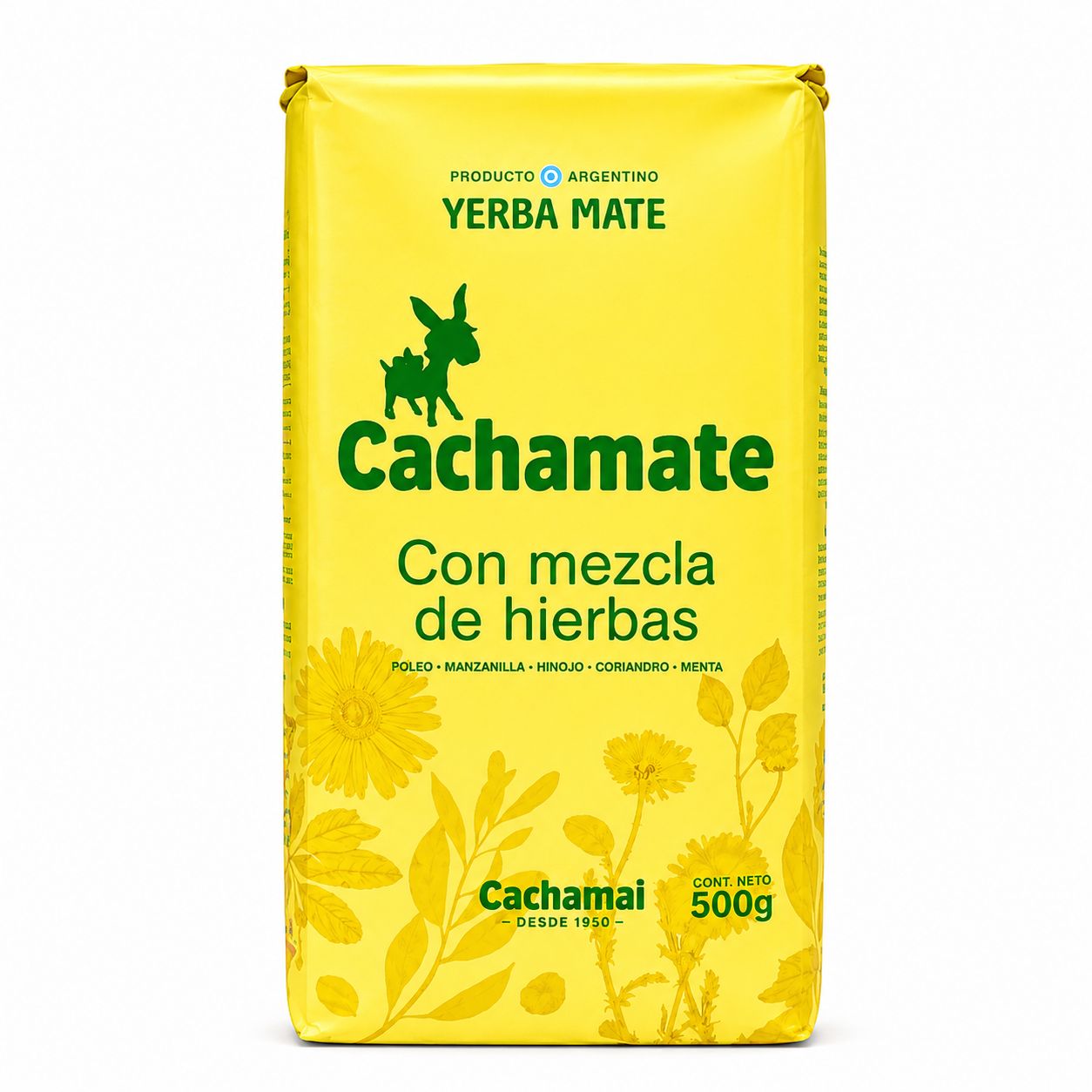 YERBAMATE CACHAMATE CON MEZCLA DE HIERBAS AMARILLA 500 GR